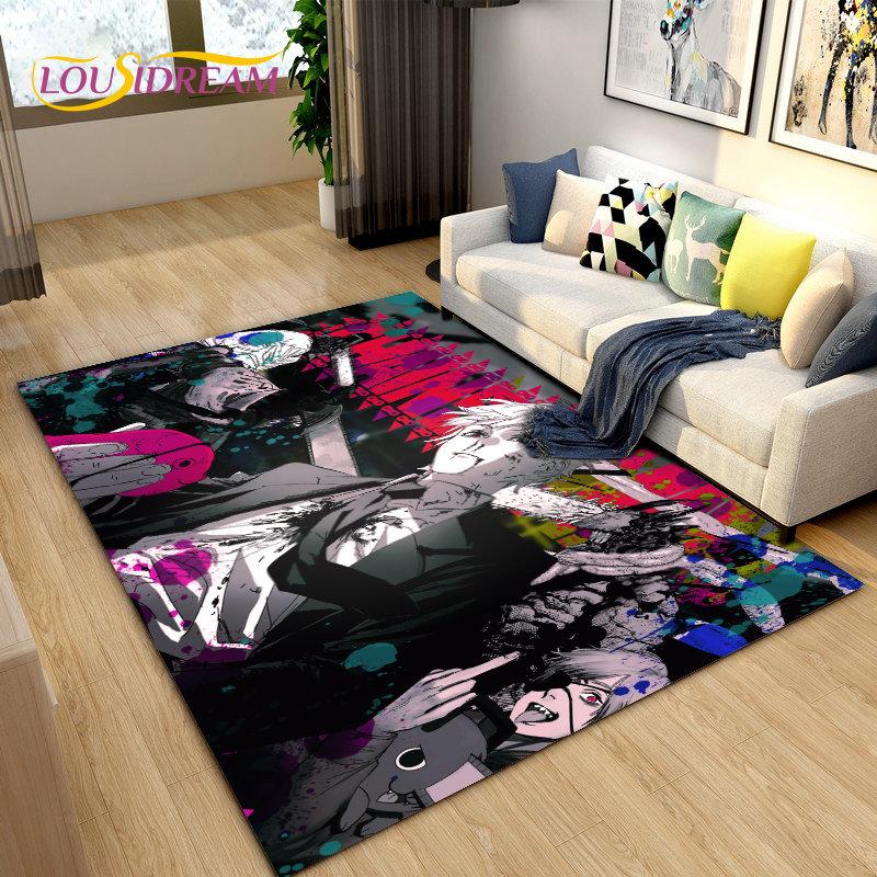 3D Anime Chainsaw Man Denji Cartoon Area Rug,Carpet Rug for Living Room Bedroom Sofa Doormat Decoration, Kids Non-slip Floor Mat