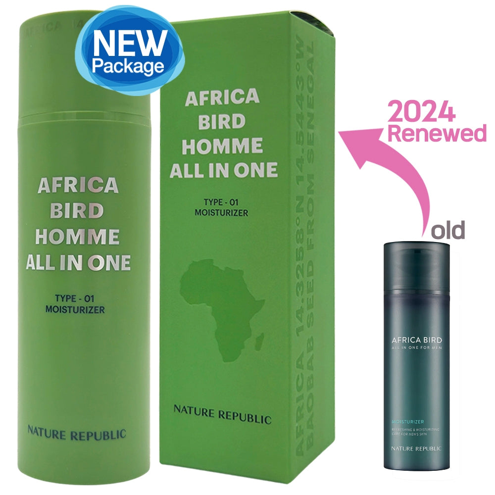 [NATURE REPUBLIC] Africa Bird Homme All In One (Fresh Balancer 150 мл / Увлажняющий крем 150 мл / Очищающая пена для бритья 150 мл) (1pc) Moisturizer
