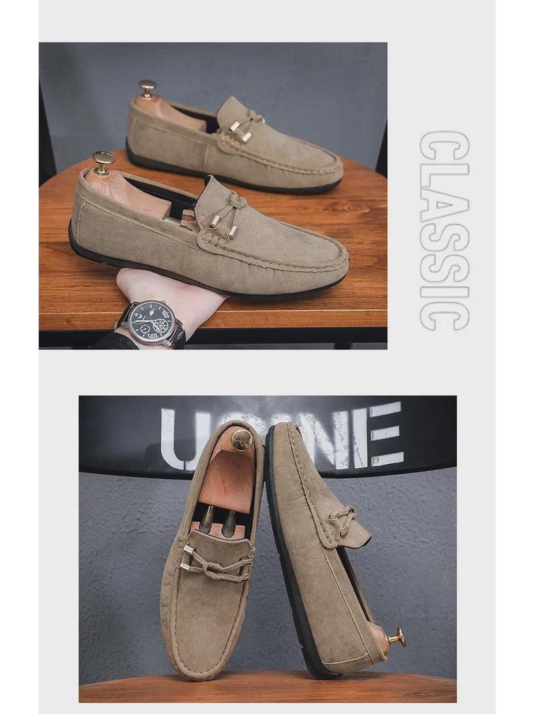 Herren-Schlupfschuhe aus Leder mit weicher Sohle, Frühjahr 2024