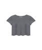 Onyueooun Curved Line Raw Edge Tee (Charcoal)