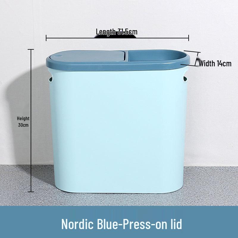 Druckknopf-Gemeinschaftsmülleimer mit Deckel für Toiletten-, Schlafzimmer-, Küchen- und Badezimmernischengebrauch