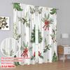 2 Stück, 2D-Flachdruck Beliebte Vorhangpaneele Weihnachtsbaum Stechpalmenbeeren Schleifen Vielseitiger Polyesterstoff (ohne Stange) Alles