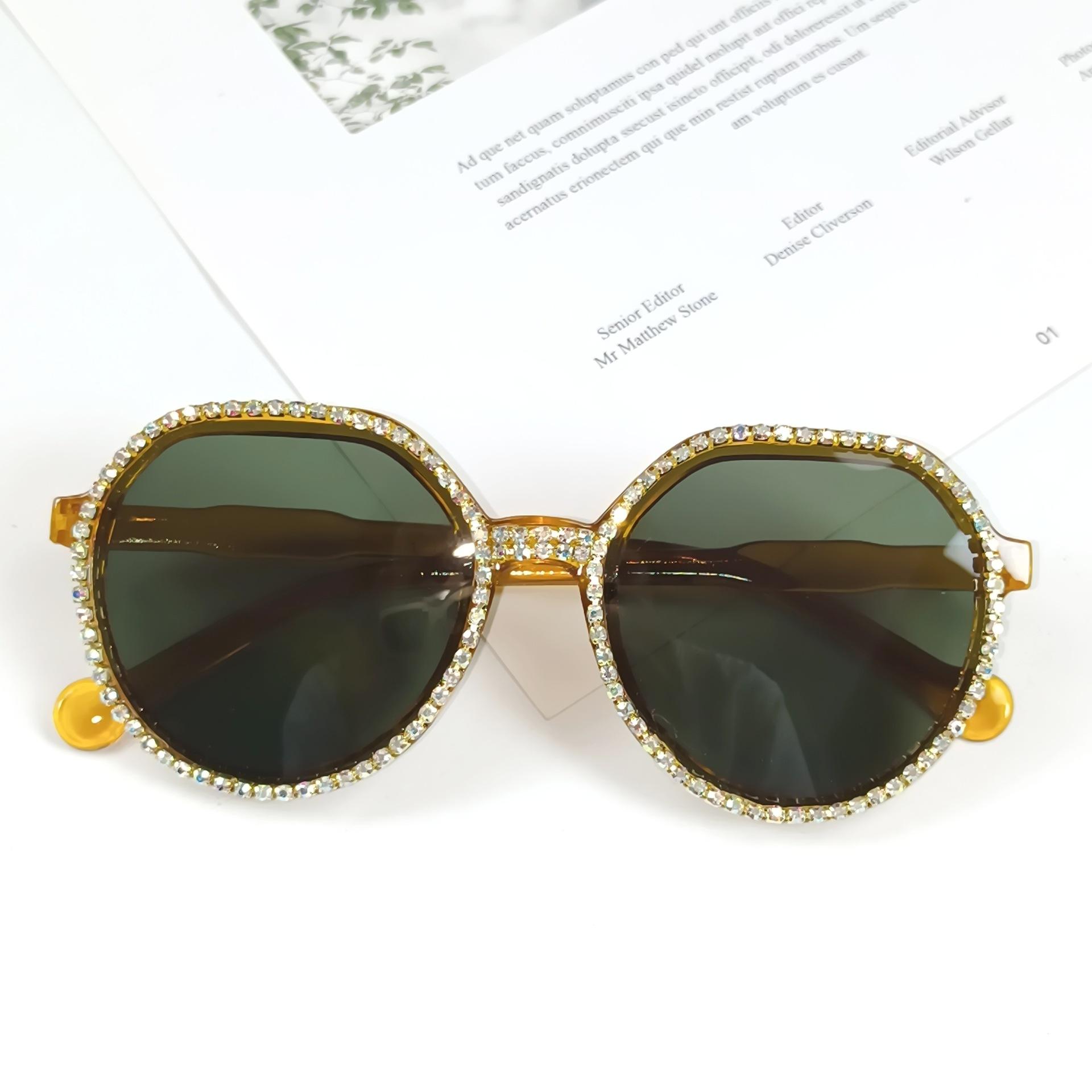 Delicate Diamond-Encrusted Glasses Niche Ins High-End Sunglasses Personalized Fashion Sunscreen Sunglasses