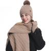 High Quality Winter Knitted Warm Set Custom Logo  Winter Gifts for Men and Women Scarf Beanie Hat and Gloves