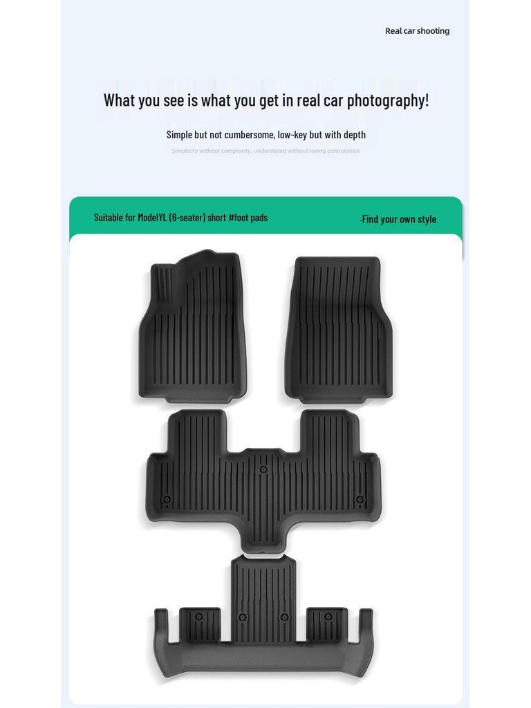 Tesla Model Y 2025 Waterproof TPE Floor, Trunk & Backrest Mats