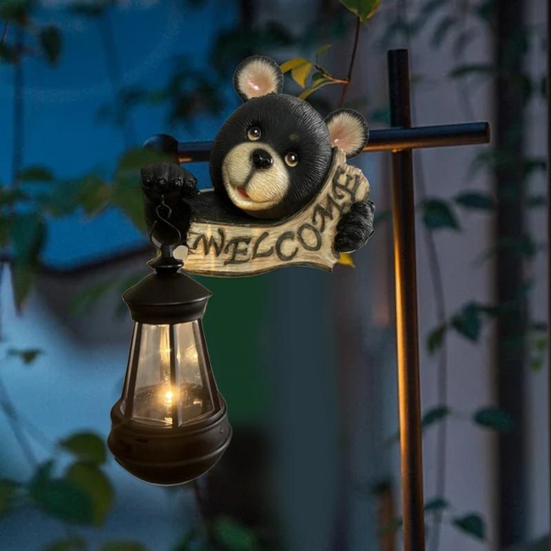 

Solar Lights Outdoor Decorative Welcome Sign Tree Decor Waterproof Garden Light Solar Lights Black Bear Wall Mounted Solar China Mainland