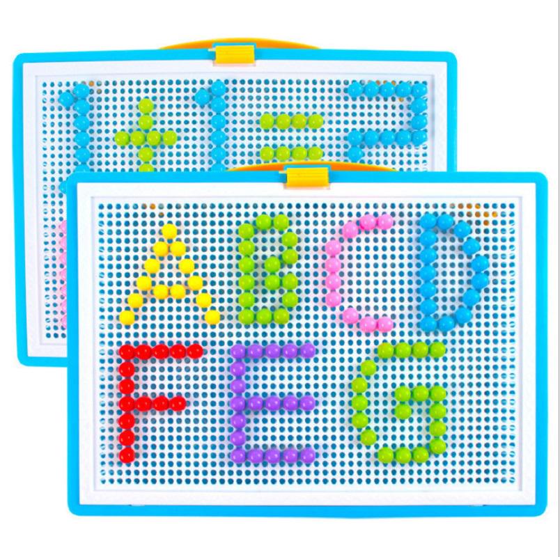Children Puzzle Kids Peg Board 295 Pegs Early Educational Toys Creative Mosaic B