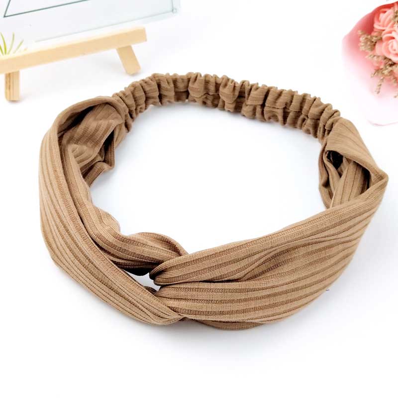 Scrunchies Frau Geknoteter Turban Haaraccessoires für Mädchen Stirnband Turban Elastisches Haarband Kopfwickel Gestreifte Haar-Scrunchies