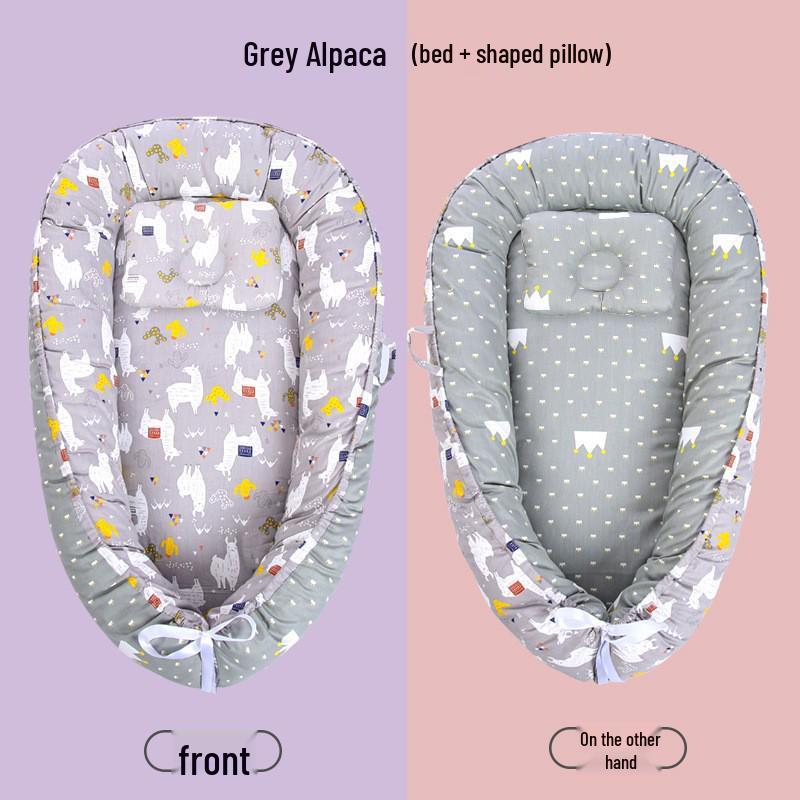 Tragbares Baby-Nestbett mit abnehmbaren waschbaren Stoßstangenpolstern - Faltbares und beruhigendes Design