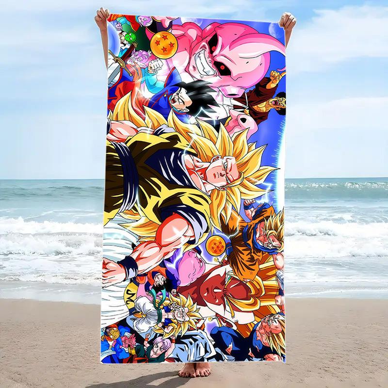Dragon-Ball Anime Print Beach Towel, Large Soft Quick Dry Towel for Beach Camping Swimming