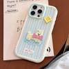 Colorful Stripes Suitable for IPhone16 Apple 15 Mobile Phone Case 14ProMax Three Dimensional Cartoon 16 Acrylic 12 Anti-fall