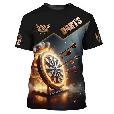 Mode 3D-Druck Darts Herren T-Shirt Hip Hop Trend Harajuku Kleidung Casual O-Ausschnitt Kurzarm Lose Top Anpassen Name T-Shirt