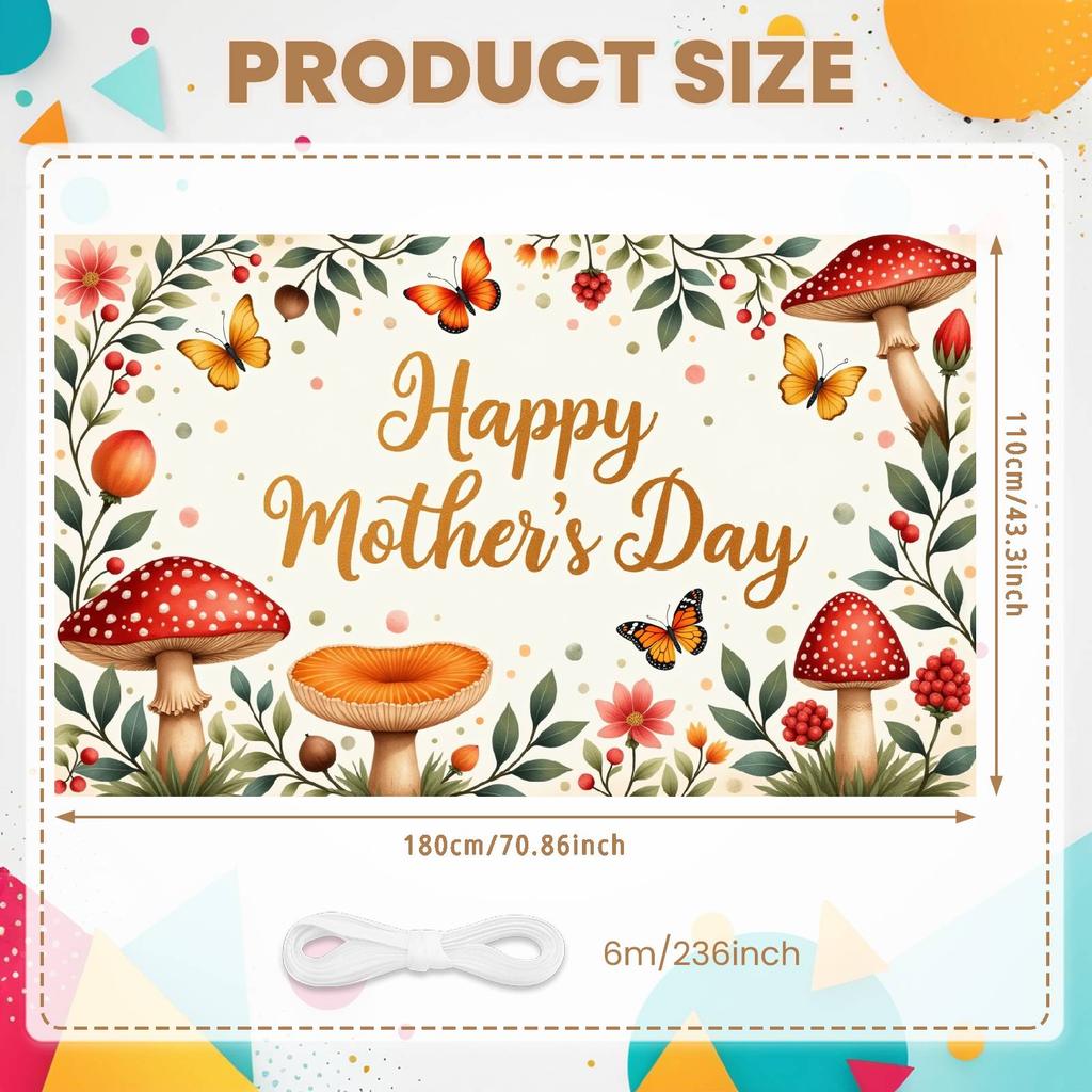 Greeting Background Botanical Holiday Display Happy Mother's Day Background Greenery Ornament Mother's Day Backdrop
