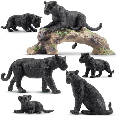 TOYMANY 7-Piece Black Panther Figure Set, Animal Figure Model, Parent-Child Friendly, Realistic Model, Popular Toy, Birthday Gift, Christmas, New