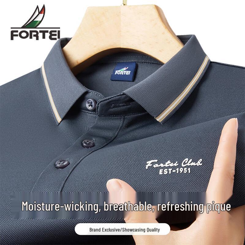 Futing Men s Moisture-Wicking Pique Polo Shirt L