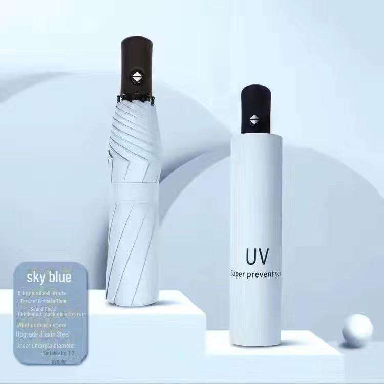 Automatic UV Protection Umbrella: Enlarged, Thickened, Reinforced, Sunny & Rainy Dual-Use for Students, Women, and Men