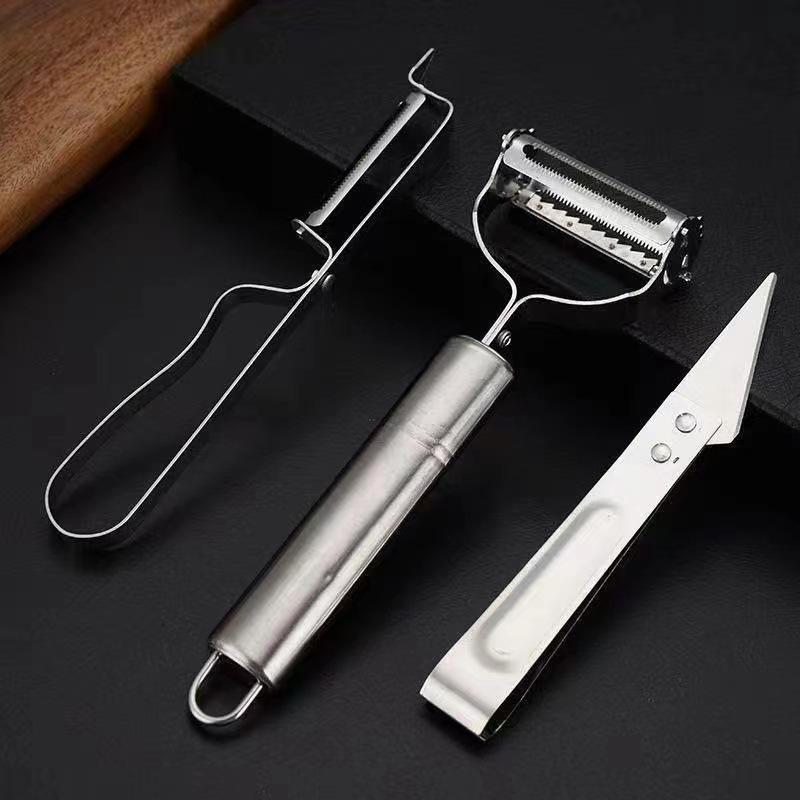 1/3Pcs Stainless Steel Vegetable Peeler Set Multifunctional Fruit Slicer Cutter Tools Potato Carrot Grater Julienne Peeler