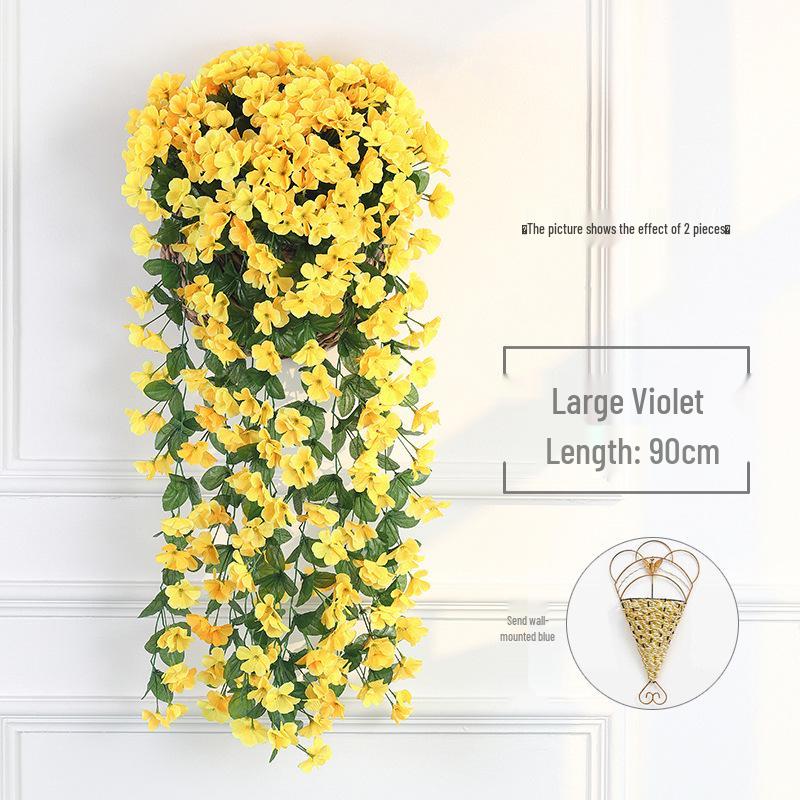 Wisteria Vine Artificial Silk Flower Wall Hanging for Indoor Decoration