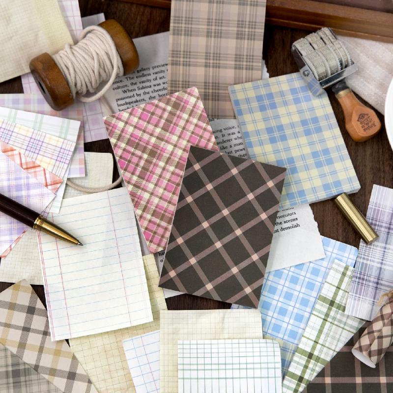 Journal GO Creative Plaid Decor Scrapbook Vintage Material Paper Kit DIY Journal Collage Planner Diary Decor Background Paper