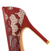 Fashionable High Heels for Women's Shoes Shallow Mouthed Pointed Sexy Mesh Hollow Lace Single Shoes