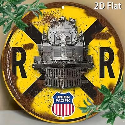 1pc Classic Train Metal Wall Art Home Decor Gift for Cafe Bar Backyard