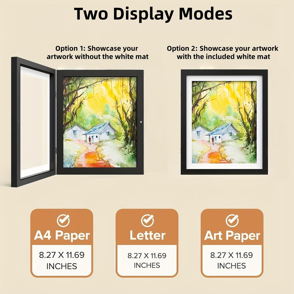 Kids Artwork Storage Frame Magnetic Front-Opening Photo Frame for Children's Drawings Poster Photo Drawing Paintings Pictures