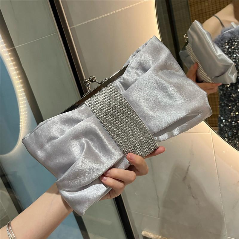 

High-end Design Women s Bowknot Diamond Evening Clutch Bag Fashion Party Butterfly Bow Rhinestone Handbag Elegant Crossbod Bag