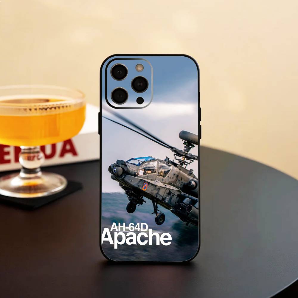 

Apache AH-64 Helicopter Gunships Phone Case Silicone Soft For IPhone 17 16 15 14 13 12 11 X XR Plus Pro Max Plus iPhone16e