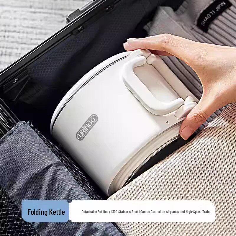 Seven-Color Dingdang Portable Folding Electric Kettle - Stainless Steel Mini Travel Water Boiler