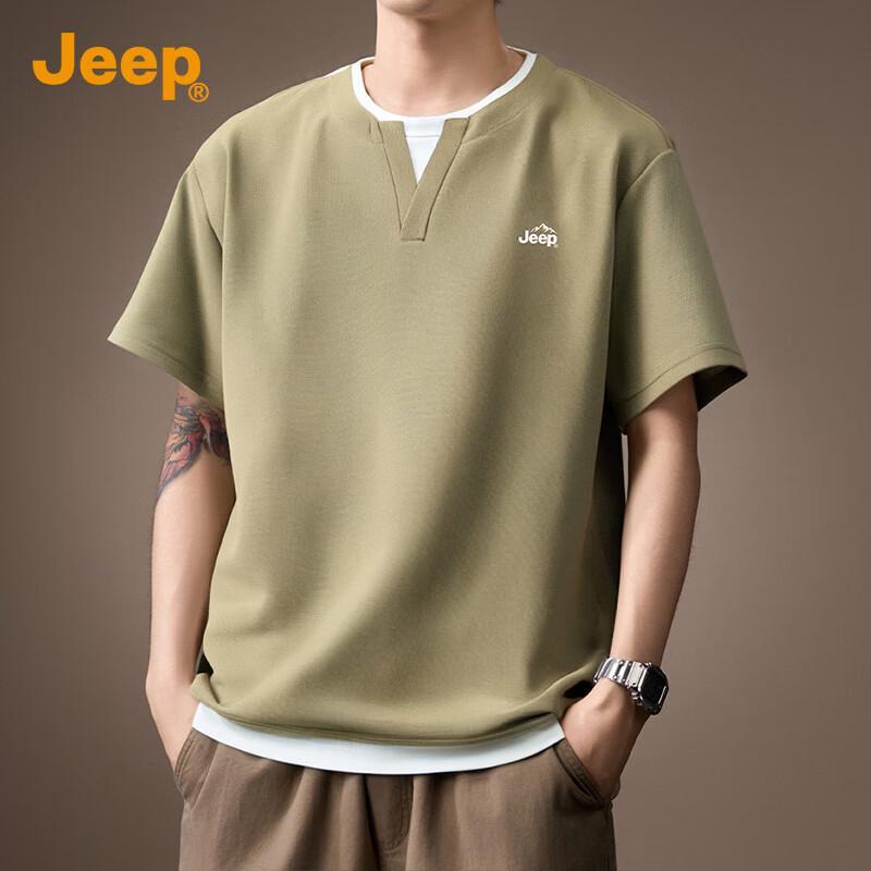 JEEP Men s Layered Look Embroidered Short-Sleeve T-Shirt 3XL