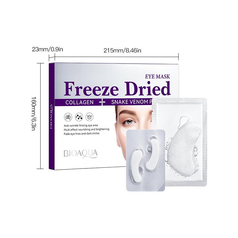 Eyes Bag Remove Collagen Eye Patch Instant Fade Fine Line Dark Circles Fat Particles Anti-Puffiness Snake Venom Peptide Freeze-dried Eye Mask