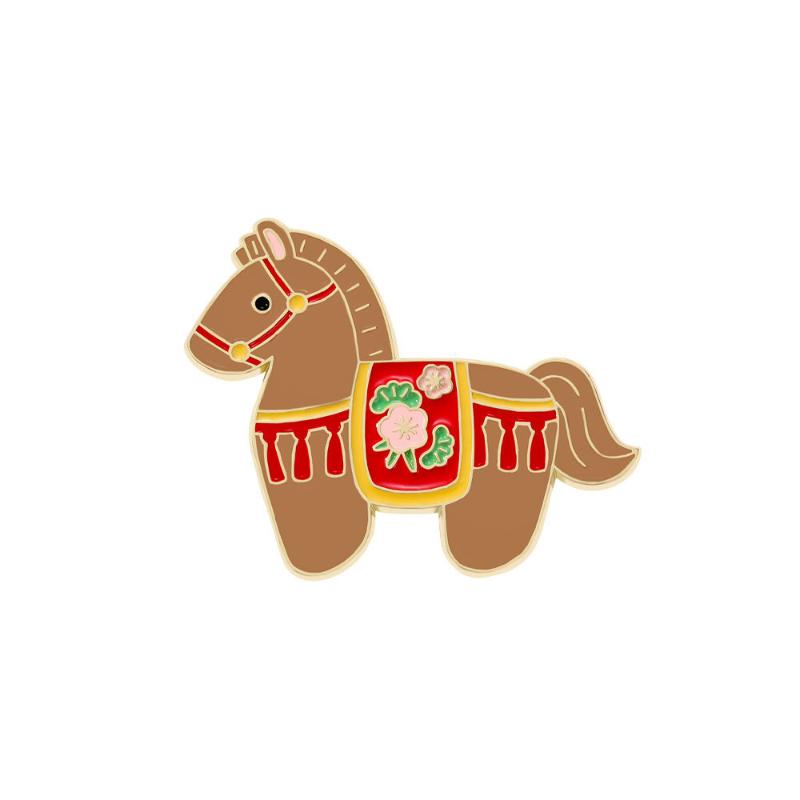 2026 Zodiac Horse Badge Year Of The Horse Birthday Small Gift Brooches Horse Year Mascot Brooches Clothing Accessories