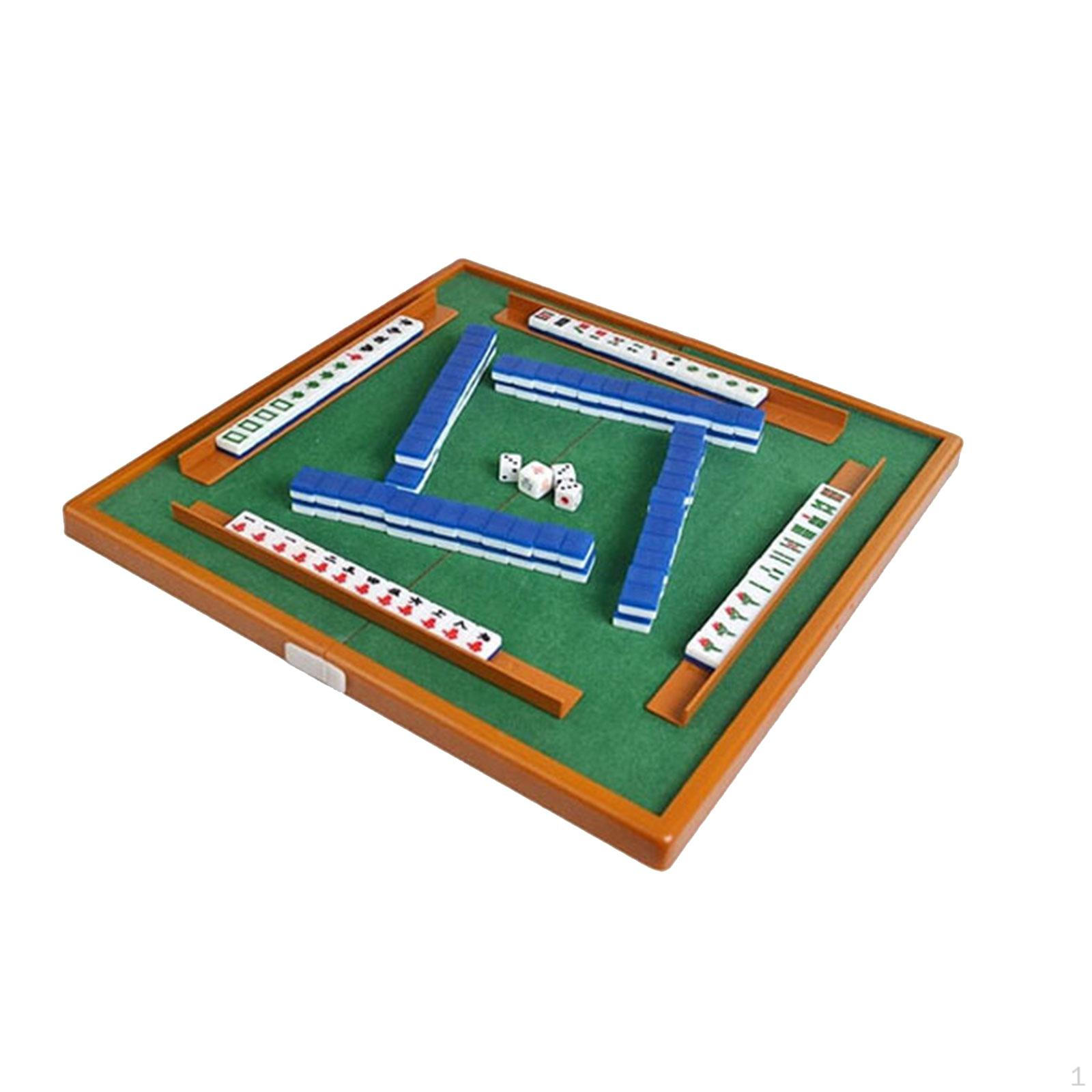 

Portable Mini Mah Jong Game Set with Foldable Table Board Activity for Travel Home