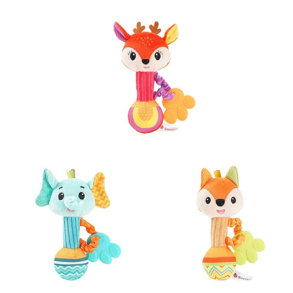 Sozzy Soft Plush Baby Rattle Hand Grasp Stick Toy 0-1 Year Old Infant Teether Bed Bell Baby Shake Bell Stuffed Doll