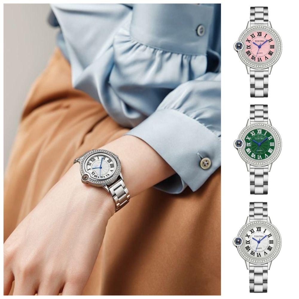 Retro Ladies Business Watches Exquisite Quartz Wristwatch Rhinestone Quartz Watch Women Gift