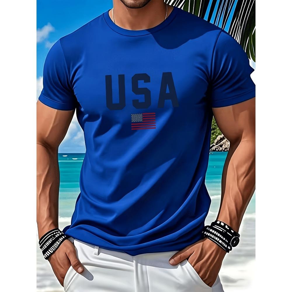 Men's Loose-Fit Crew Neck T-Shirt Suitable for Summer