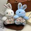 Floral Dress Rabbit Plush Keychain Ornament Doll Gift