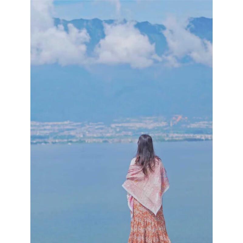 NINA SOLOR Silk Wool Large Square Scarf