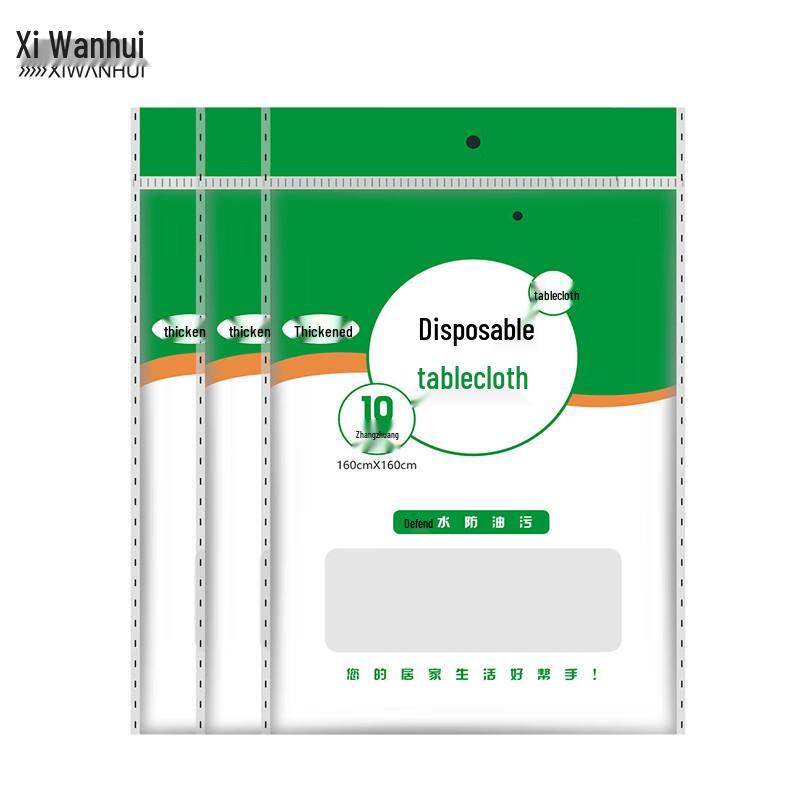 

XWH Disposable Waterproof Oil-Proof Plastic Tablecloths, White, 30 Count