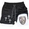 2026 Summer Jogging Shorts Men's Gym Shorts 2 In 1 Mesh Quick Dry Sport Performance  Fitness Workout Double Layered Board Shorts