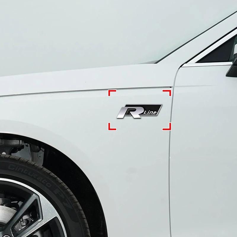 1x 3D Kovová R Line Nálepka Emblému na Kufr Auta Auto Příslušenství Pro Volkswagen MK6 MK5 MK4 MK7 Golf-4 5 6 7 Passat Ibiza Leon FR 2