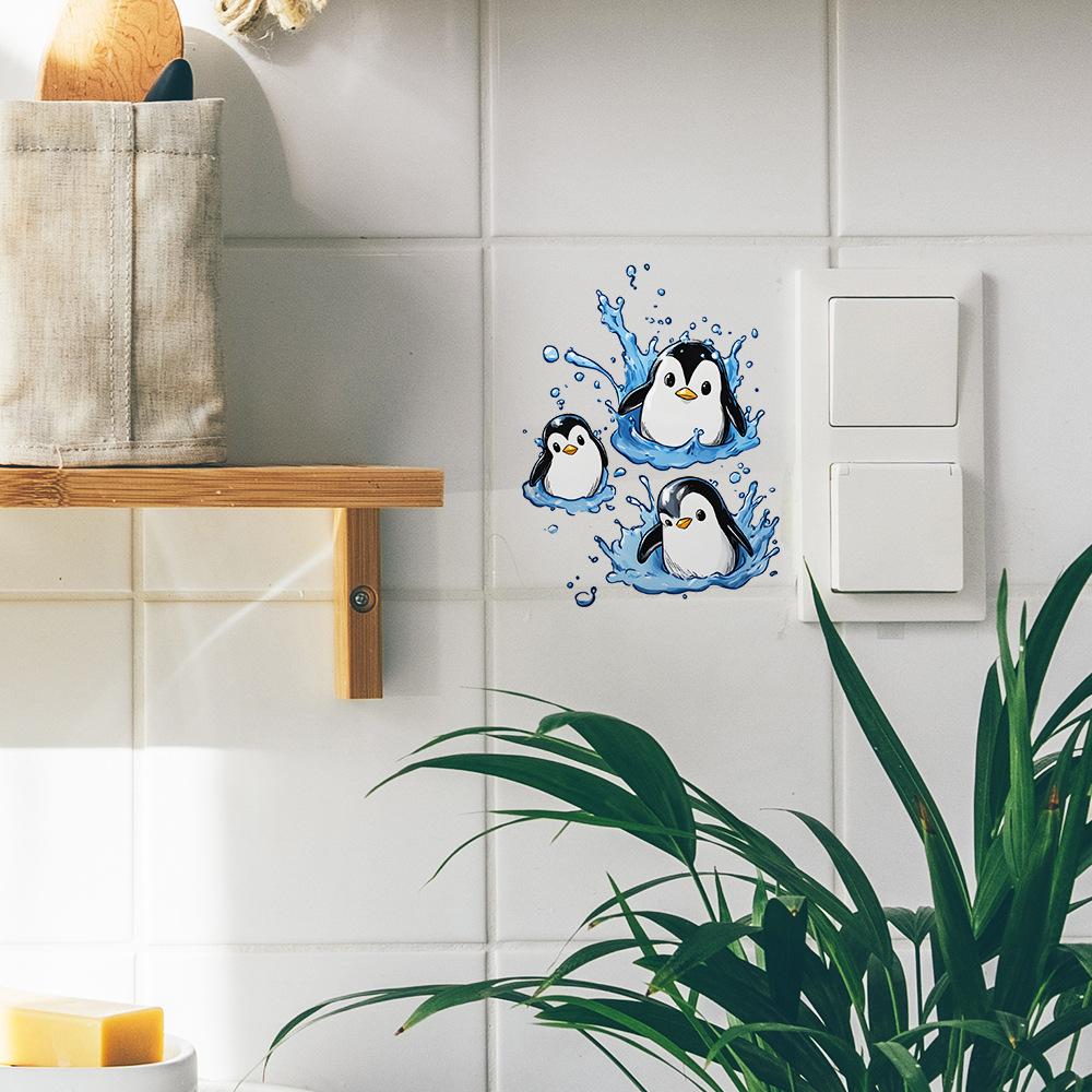 Cartoon Cute Little Penguin Stickers for The Bedroom and Living Room Switches To Beautify The Home Background Wall