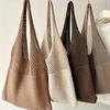 Borsa a Tote in Maglia Bohemien da Donna con Design ajour, Borsa a Spalla in Nylon per Uscite Casual e Viaggi in Spiaggia, Borsa a Tote da Spiaggia alla Moda