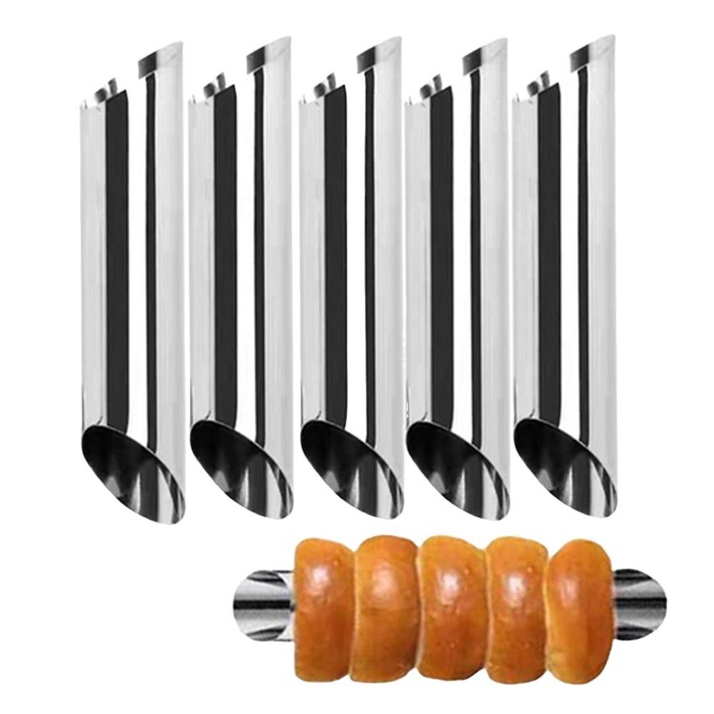 10pcs Stainless Steel Croissant Mold S/M/L Conical & Beveled Cylinders Dough Roll Brioche Kitchen Baking Supplies YMY