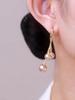 Luxurious Champagne Gold Pearl Tassel Earrings - Elegant and Fashionable Ear Clips