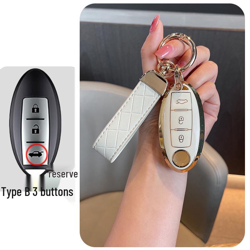 Nissan 14th Gen Sylphy Key Case for Qijun, Murano, Tiida, Teana, Qashqai - Women's Classic Style