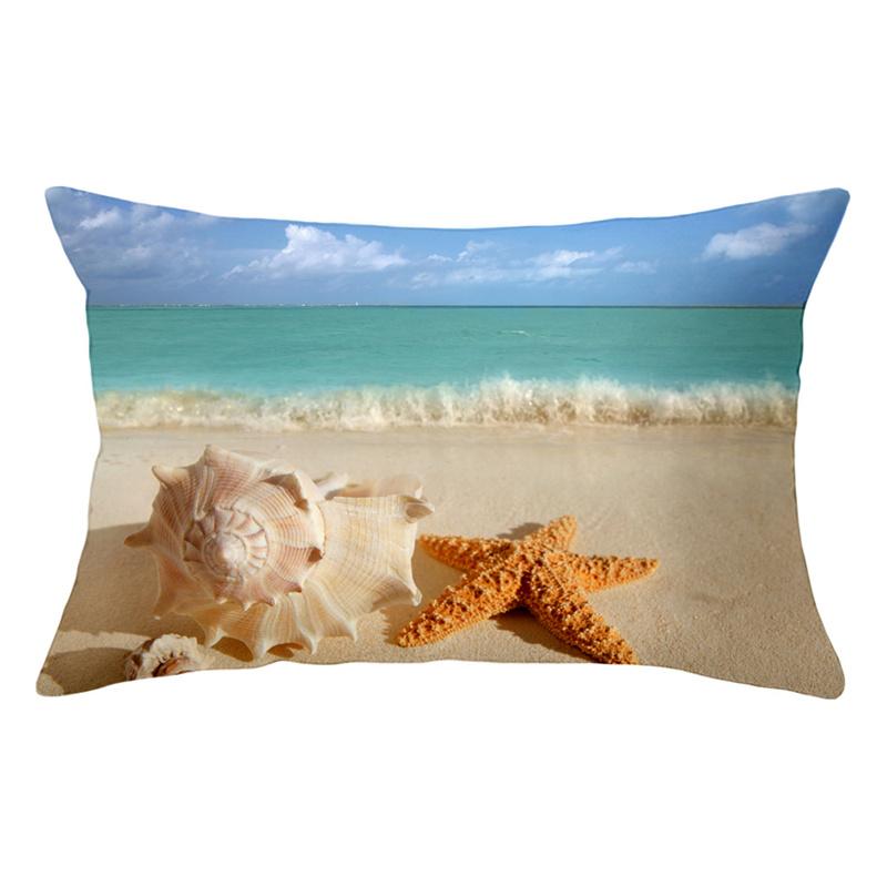 30x50cm Ins Sommer Strand Kissenbezug Meer Seestern Muschel Shell Kissen Abdeckung Sofa Hause Dekoration Landschaft Polyester kissenbezüge