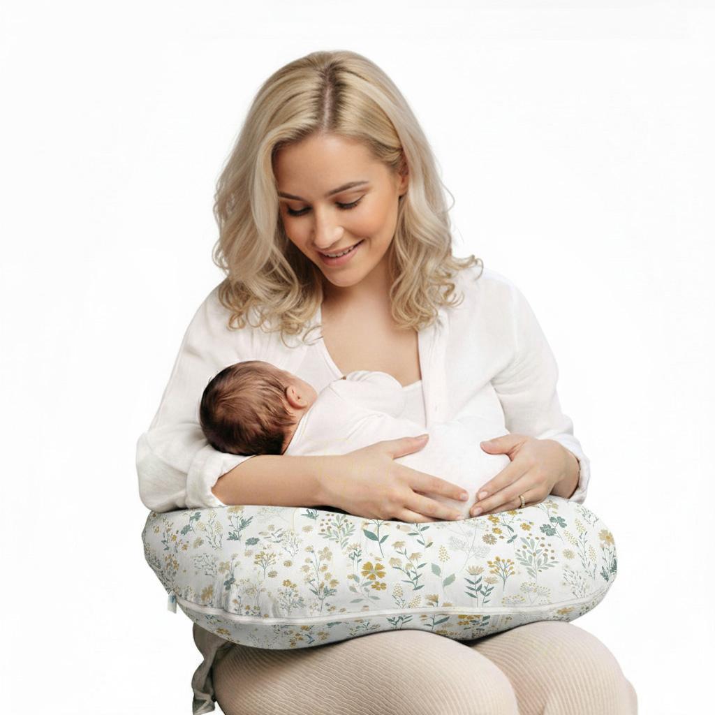 Pokrowiec poszewka na poduszkę mały rogal do karmienia piersią babyuniverse 100% bawełna - polne kwiaty