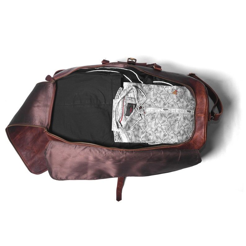 Full grain leather duffle bag men|Genuine leather weekender bag brown|Leather holdall|Overnight travel bag|Personalised gifts for him duffel