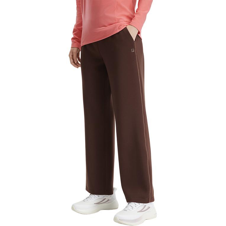 FILA Womens Outdoor Series Casual Fashion Comfortable Knitted Sports Pants Women bottoms Dark-Coffee A11W441608F-BN